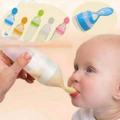 Baby Silicone Squeeze Feeder With Spoon