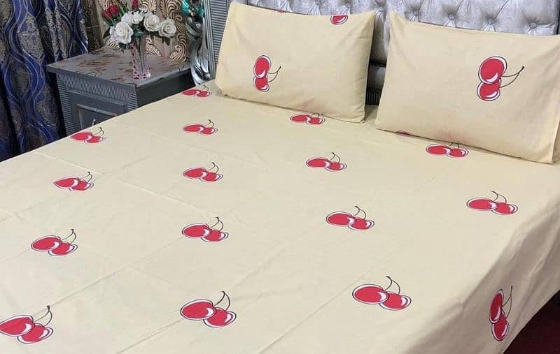 Cotton Printed Double Bedsheets. 2