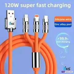 3-in-1 Fast Charger - iPhone, Samsung - 120W - Type C/Micro USB