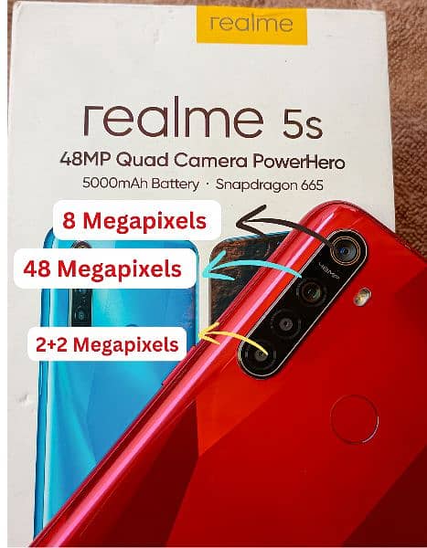 Realme 5s (4/128) 10/9.7 condition No open/repair Full Box 1