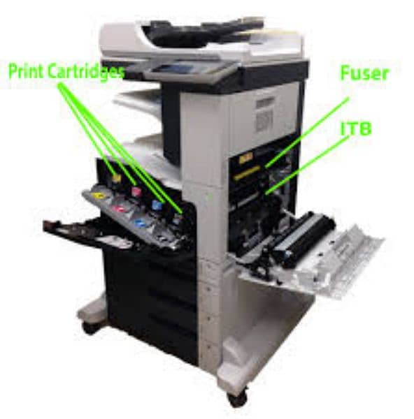 HP laserjet A3 color printer copier scanner m775 with trolley for sale 2