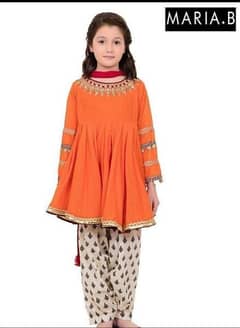 3 pcs girls unstitched embroidered suit 0
