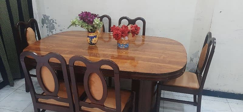 6chairs chnioty heavy wooden dinning with double poshish chairs in 2