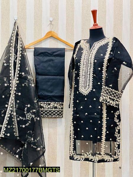 3pcs Formal Embroidered Organza Suit (Stitched) 3