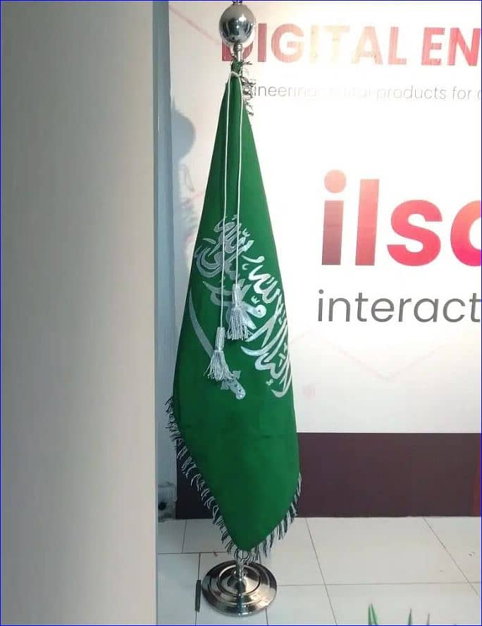 Indoor Flag and Gold Pole , Saudi Arabia Flag , Palestine Flag , Scarf 4