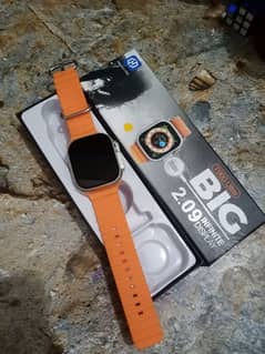 T900 ultra smart watch orange straps with box and wire less charger