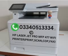 HP LASERJET WIFI PRINTER PRO MFP 477 ALL IN ONE(PRINT, SCAN,COPY, FAX)