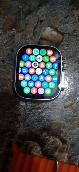 T900 ultra smart watch orange straps with box and wire less charger 11