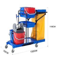 Cleaning Janitorial Trolley Hotel Housekeeping Maid Cart Trolley Janit