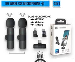 k9 virless vlogging rechargeable microphone