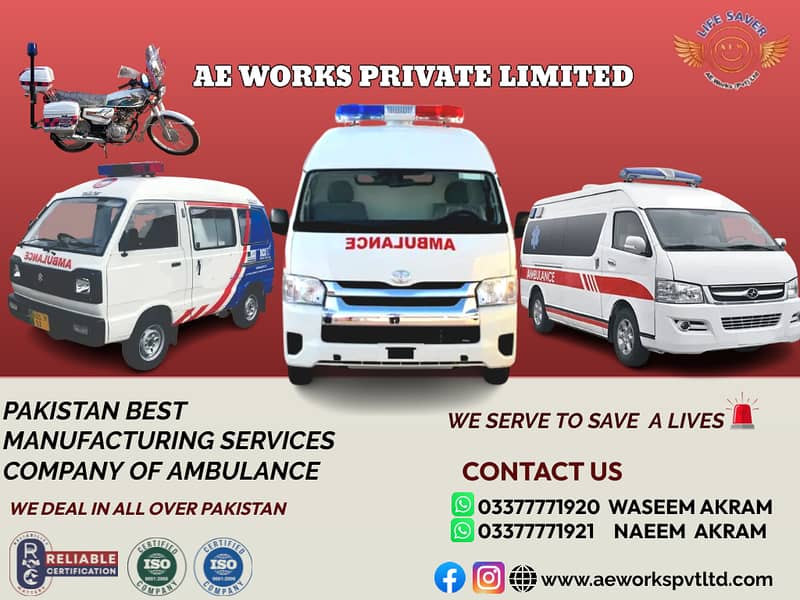 AMBULANCE MANUFACTURING SERIVCES |MOTORBIKES| FABRICATION | PAKISTAN 0