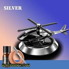 Solar Helicopter Air Freshener For car Silver 0