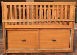 Baby Cot(solid wood) with 2 large drawer and sliding door with mattres