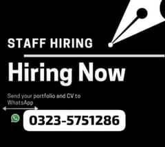 Urgently Required Staff Males and Females 0