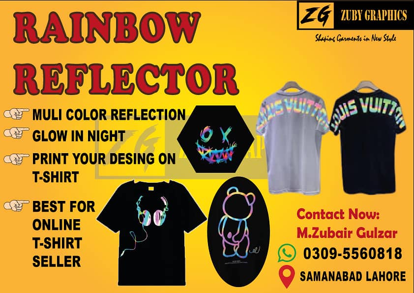 DTF Printing on T-Shirts, Reflective Printing, Rainbow Printing 5