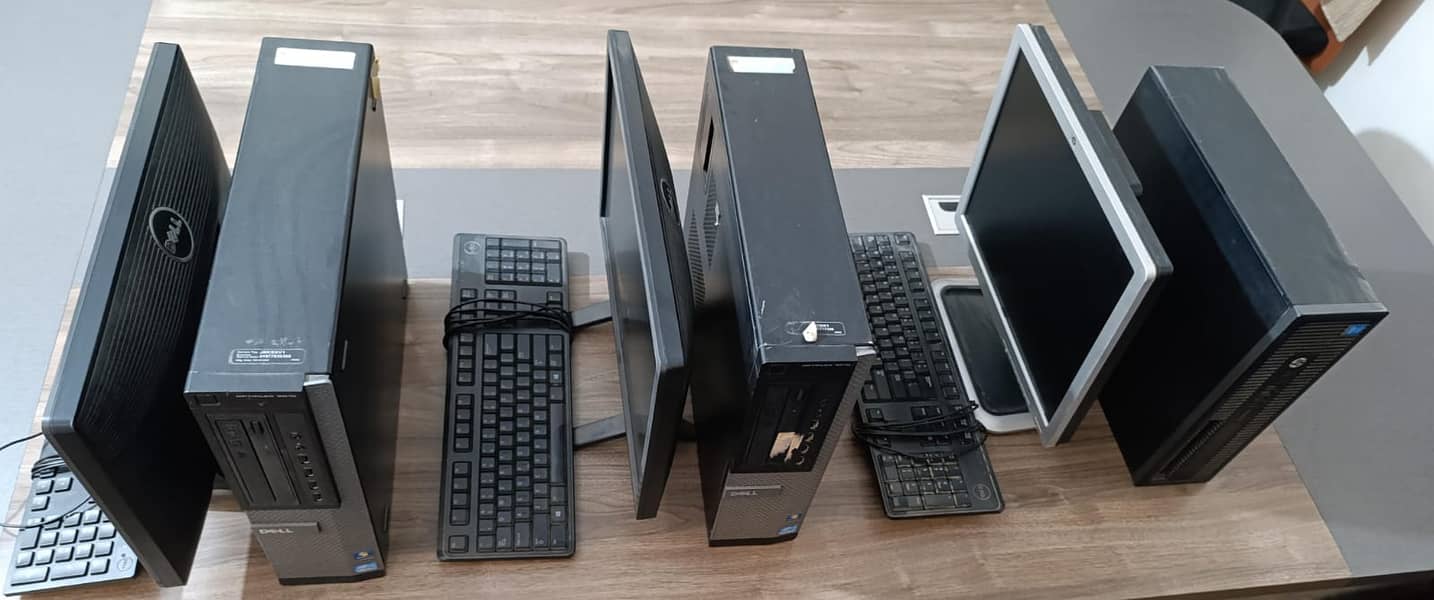 01 HP i5 and 02 Dell Tower Computers with Monitors for Sale 3