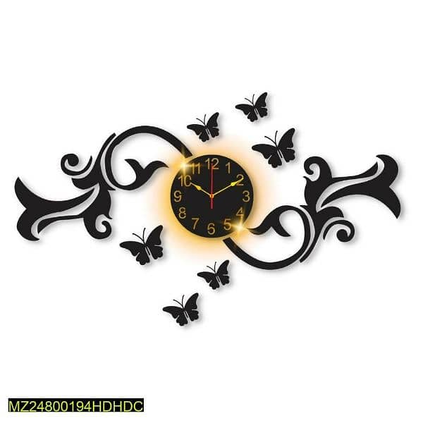 butterfly design laminated wall clock with back light 1