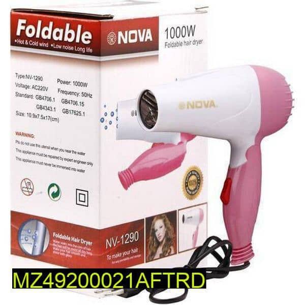 •  Material: Plastic
•  Product Type: Hair Dryer
• 1