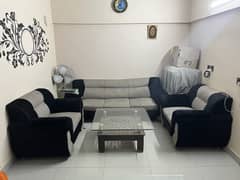 5 seater sofa with glass table 0