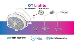 OT Lights, Examination Lights - Bulk Stock - Wide Range