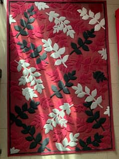 maroon leaf print aesthetic rug 0