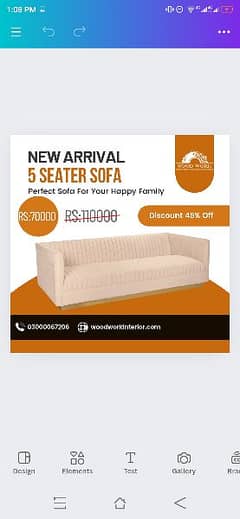five seater sofa brand new