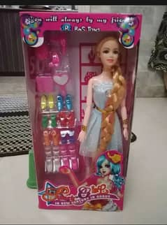 Long hair barbie doll with shoe set box packed 0