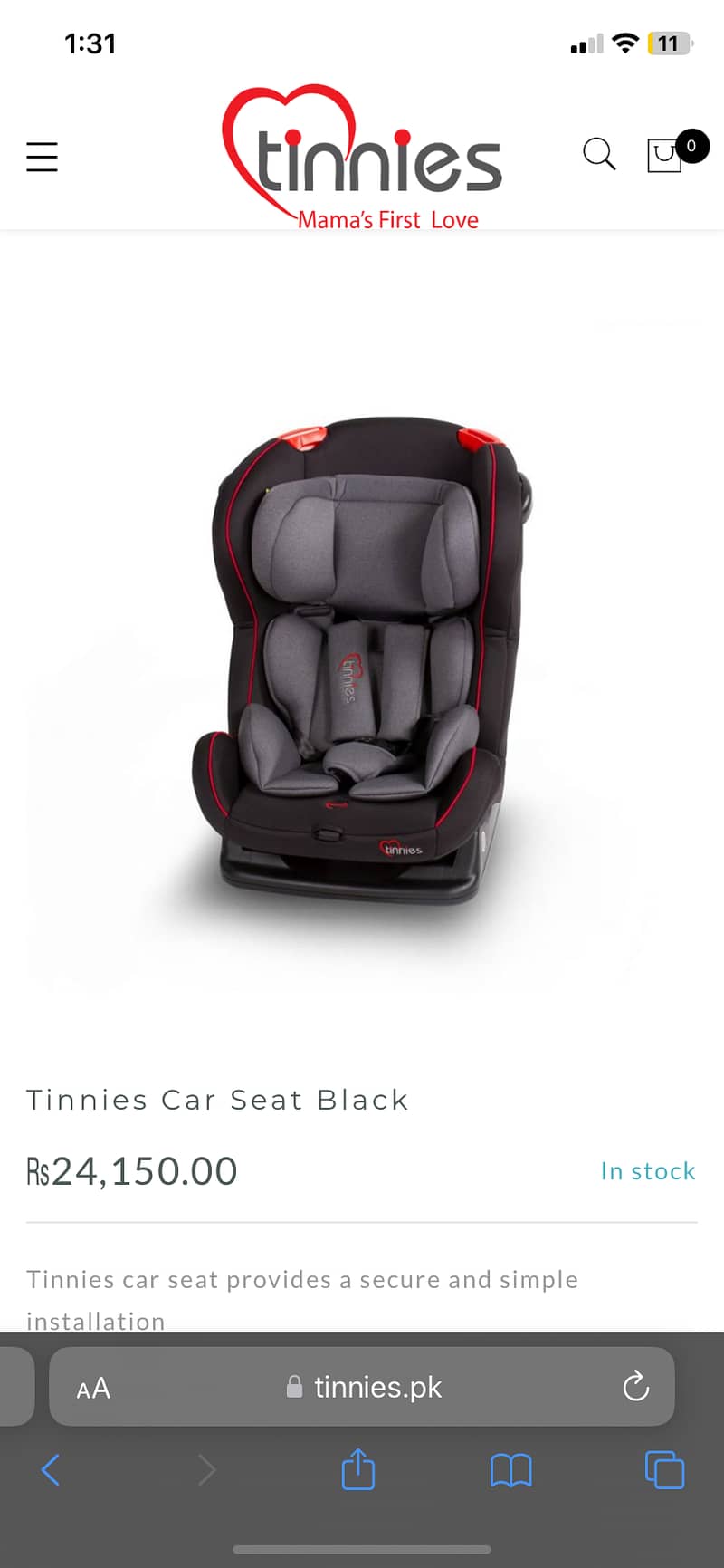 Tinnies car seat 3