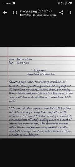 assignment page writer
