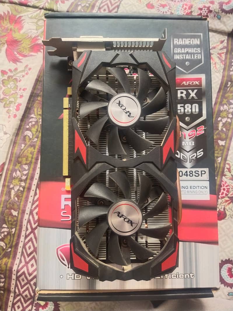 4x AFOX RX 580 DDR5 8GB Graphic Cards - Brand New, Used Only 3 Months! 2