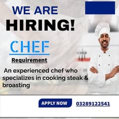 Professional Chef & females waitress and order booker for restaurant,