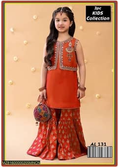 3 pcs Girls Lawn embroidered Suit