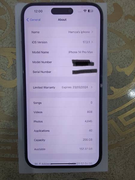 iphone 14 pro max hk 256GB pta approved 5