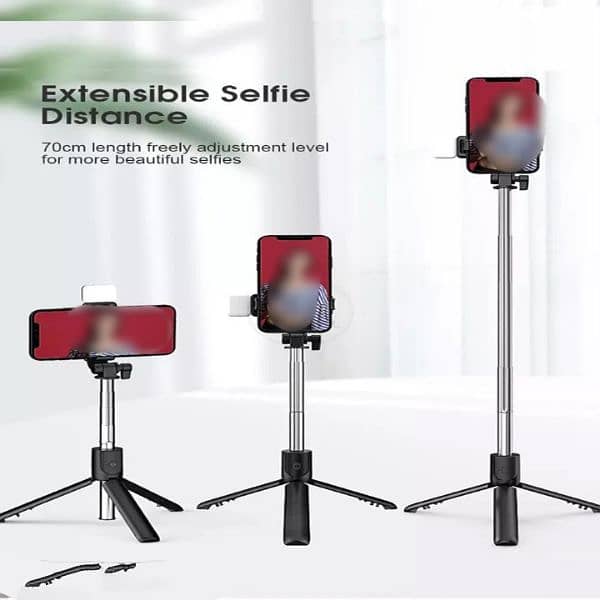 selfie stick with Led light mini tripod stand 2