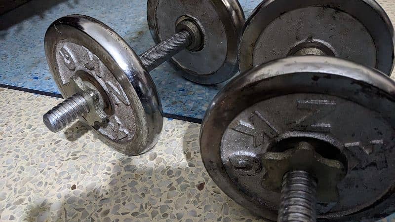 Dumbells Imported plates and Rod 0