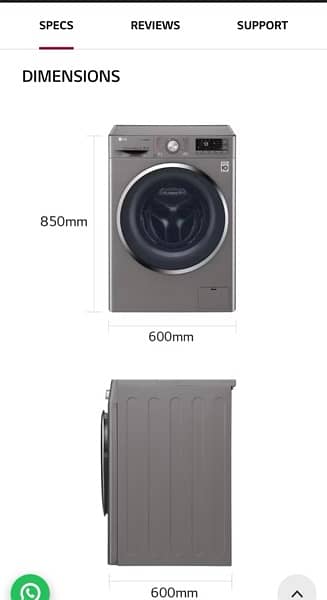 LG Washer & Dryer, 8 / 5 Kg, 6 Motion Direct Drive 9