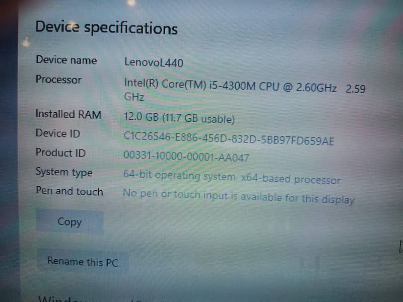 Lenovo Thinkpad Core i5 4th Generation 5