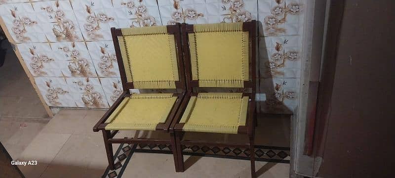 3 items for sale  two  study Chair and 4 wood chair and  one charpai 1