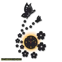 Butterfly laminated wall clock with back light 0
