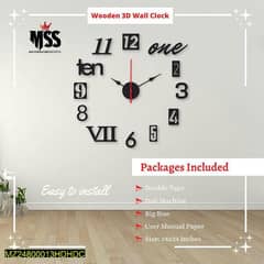 analog stylish 3D art of MDF wall clock