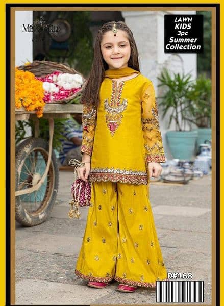 3 pc girls lawn embroidered suit 5
