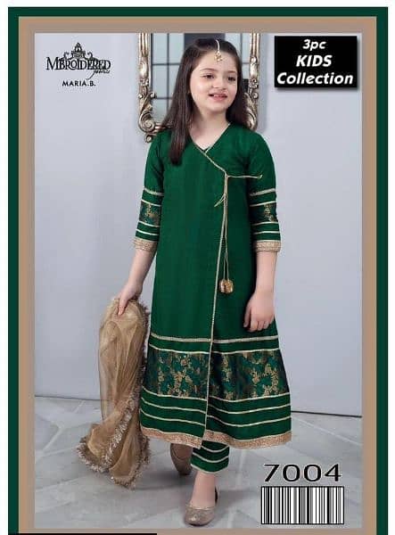 3 pc girls lawn embroidered suit 11