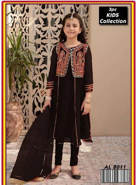 3 pc girls lawn embroidered suit 12