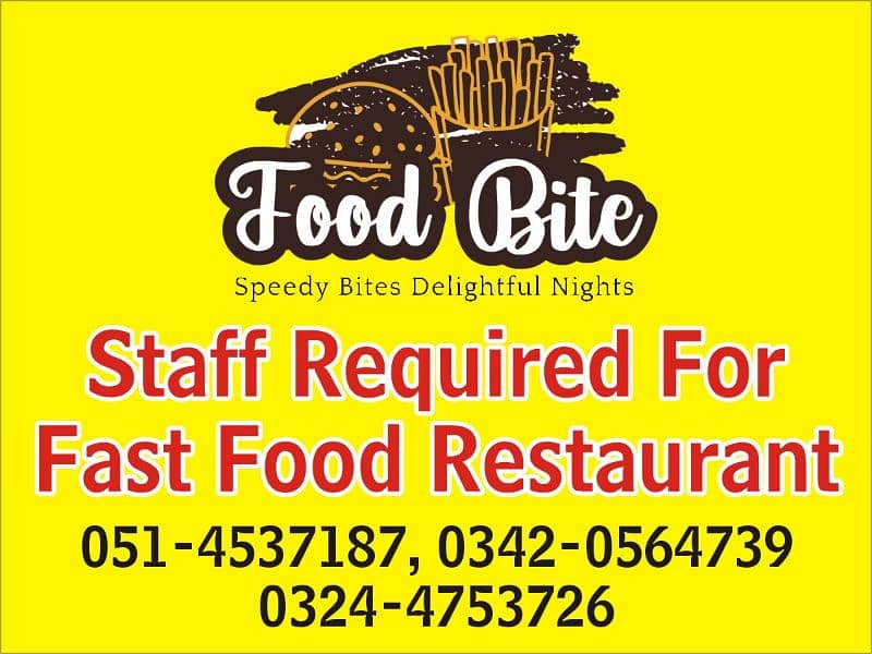 we require staff for our new opening restaurant 0