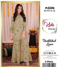 Girls lawn embroidered shirt and trouser 2 pcs 0