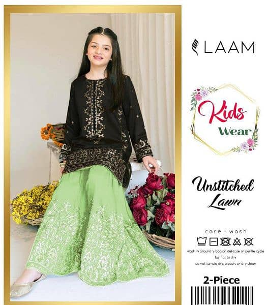 Girls lawn embroidered shirt and trouser 2 pcs 4