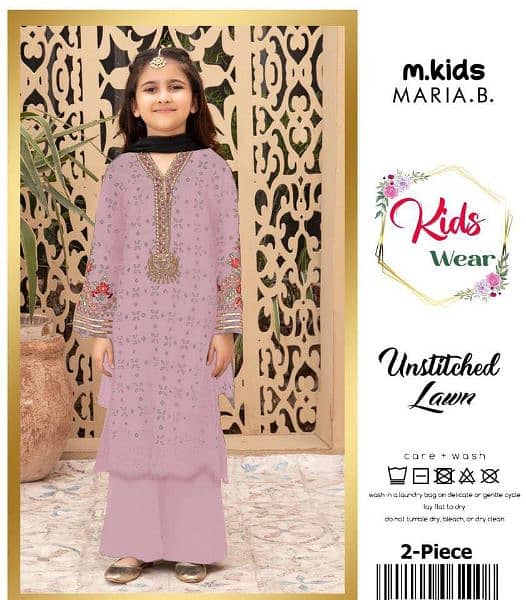 Girls lawn embroidered shirt and trouser 2 pcs 6