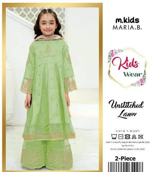 Girls lawn embroidered shirt and trouser 2 pcs 7