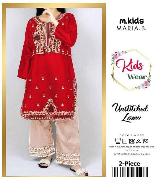 Girls lawn embroidered shirt and trouser 2 pcs 8
