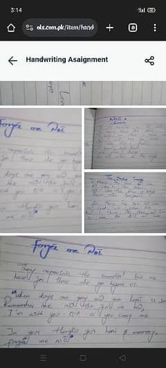hand writings assignment